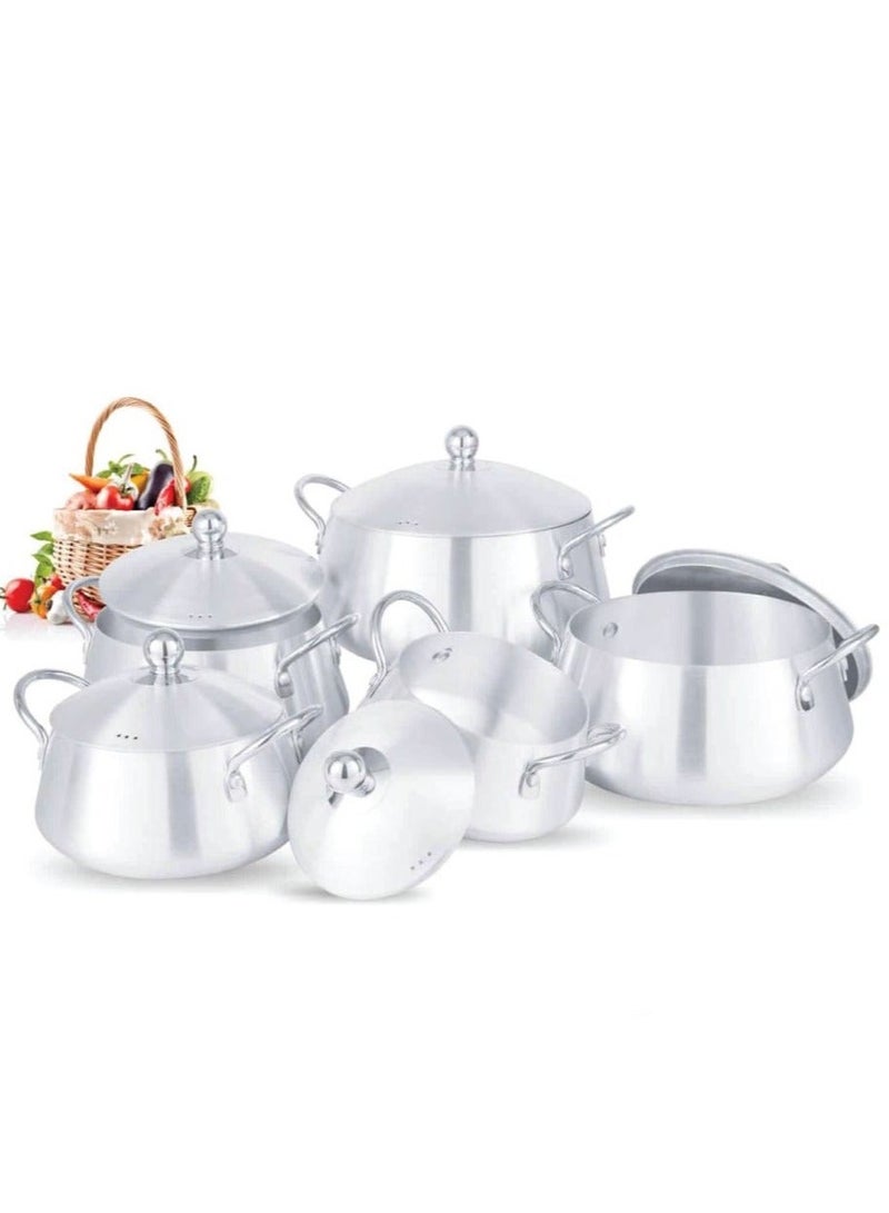 Shine 5 Piece Aluminum Cookware Set with Lids Heavy Pakistani industry - Image 3